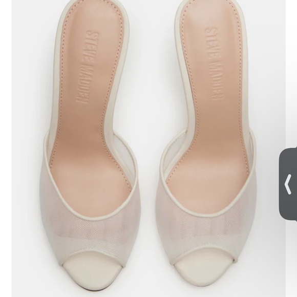 New Steve Madden Priya Mesh Ivory Heels US 8 - Picture 2 of 11